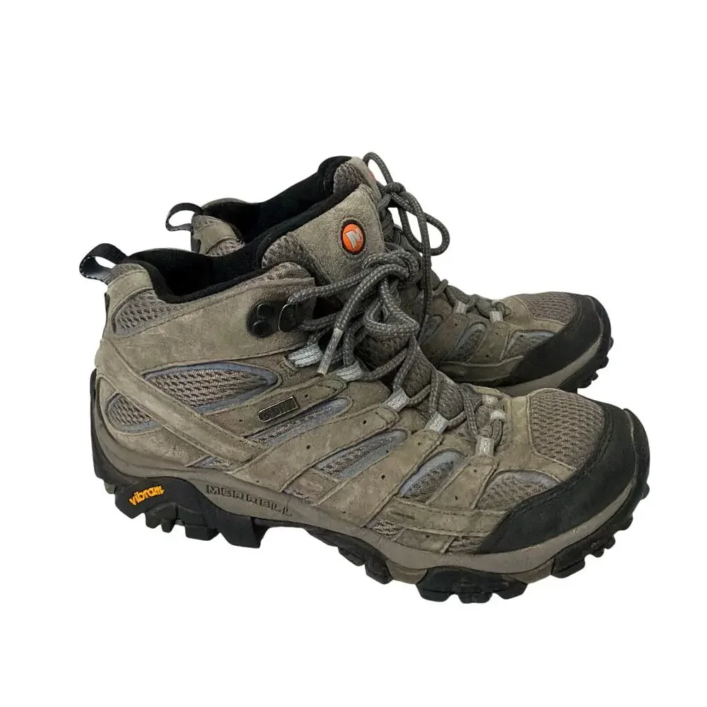 Merrell Moab 2 Mid Boots Size Women’s 9 Waterproof Vibram Hiking Granite Gray